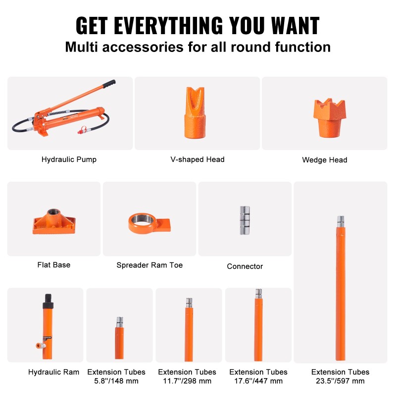 20 tonnin hydraulinen tunkkisarja kannettava 1,4 metrin öljyletkulla säilytyslaatikolla autokorjaamoille