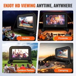 Ilmatäytteinen projektorivalkokangas 85-tuuman Oxford-kangas 160 asteen etu ja takaprojektio ilmapuhallin kuljetuspussi