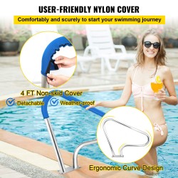 Allaskaide 304-ruostumattomasta teräksestä 98,9 x 81,3 cm 113 kg kantavuus sininen liukuestepehmuste