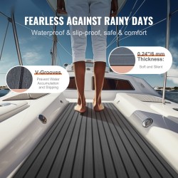 Venelattia EVA-vaahtomuovi 2400x450x6 mm itsekiinnittyvä liimapinta yksi rulla veneille