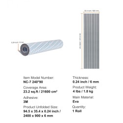 Venelattia EVA-vaahtomuovi 240 x 90 cm 6 mm liukumaton itsekiinnittyvä