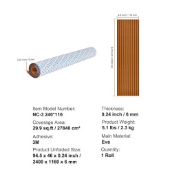 Veneen EVA-vaahtomatto 240 x 116 cm 6 mm itsekiinnittyvä liukastumista estävä