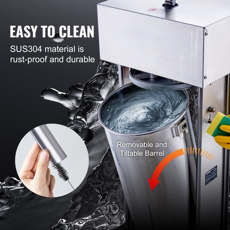 Sähköinen pysty makkararuisku 25 L 400W 304-ruostumatonta terästä ammattikäyttöön