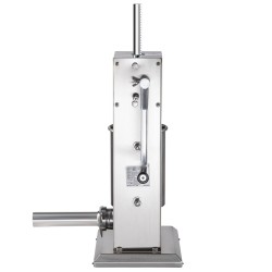 Käsikäyttöinen pystymallinen makkarantäytin kolmen litran kapasiteetti ruostumatonta terästä kaksinopeuksinen neljä täyttöputkea