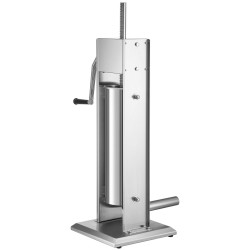 Käsikäyttöinen pystymallinen makkaranvalmistuskone seitsemän litran ruostumattomasta teräksestä neljällä täyttöputkella