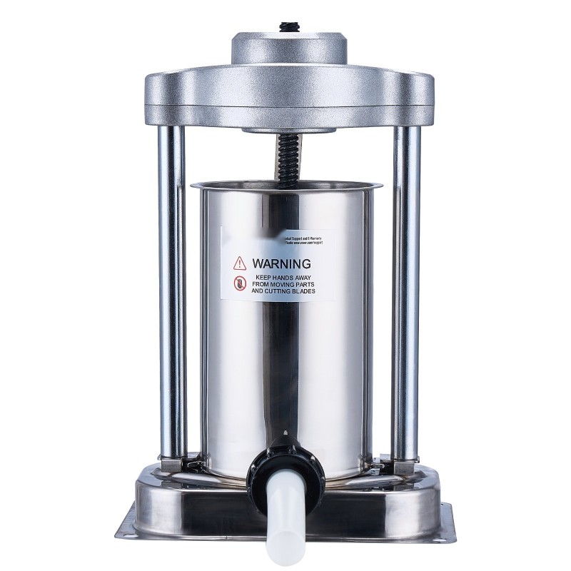 Manuaalinen pystymallinen makkararuisku 2 l elintarvikekelpoinen 304-ruostumaton teräs G-tyypin pöytäkiinnitys 3 täyttöputkea