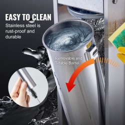 Manuaalinen pystymallinen makkaranvalmistuskone 7 L kaksinopeuksinen 304-ruostumatonta terästä 5 täyttöputkea