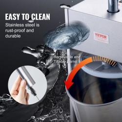 Pystymallinen kaksinopeuksinen makkaran täyttökone 10 L ruostumaton teräs 5 täyttöputkea