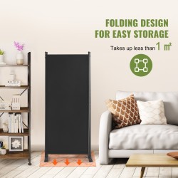 Tilanjakaja kolmipaneelinen taitettava 180g polyesterikangas musta säädettävä korkeus vapaasti seisova