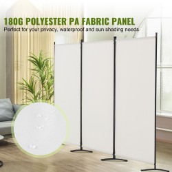 Tilanjakaja 3-paneelinen polyesterikangas säädettävä korkeus taittuva valkoinen