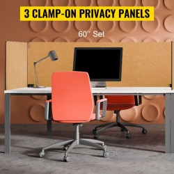 Pöytäsermi kolmiosainen ääntä vaimentava polyesterikuitu 152x61 ja 61x61 cm keltainen