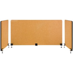 Pöytäsermi kolmiosainen ääntä vaimentava polyesterikuitu 152x61 ja 61x61 cm keltainen