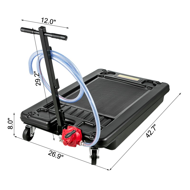 Matalaprofiilinen öljynkeräysastia polypropeenista 64 l 244 cm letku autoille ja kuorma-autoille