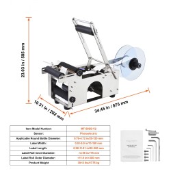 Puoliautomaattinen pulloetiketöintikone ruostumattomasta teräksestä sähköllä 20–50 etikettiä minuutissa 20–120 mm valokenno