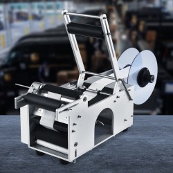 Puoliautomaattinen sähkökäyttöinen etiketöintikone alumiinirunkoinen pyöreille pulloille 2–12 senttimetriä 20–50 etikettiä