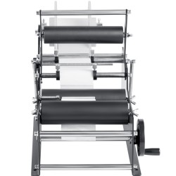 Manuaalinen pyöreiden pullojen etiketöintikone ruostumatonta terästä säädettävä pullonkoko 20 120 mm