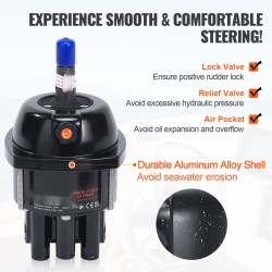 Hydraulinen perämoottorin ohjaussarja ohjauspumpulla kaksisuuntaisella lukitussylinterillä 6 m letkuilla 90HP