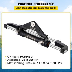 Hydraulinen etukiinnitteinen perämoottorin ohjaussylinteri alumiiniseos soveltuu enintään 300HP