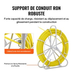 Lasikuituinen vetojousi 129,5 m 6,35 mm terästelineellä 3 vaihdettavaa vetopäätä eristävä rakenne