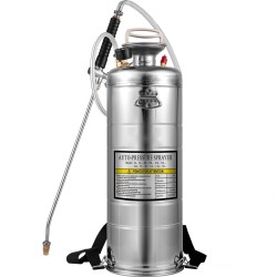 Ruostumaton teräsruisku 12 L käsikäyttöinen säädettävällä messinkisuuttimella kotitalous ja puutarhakäyttöön