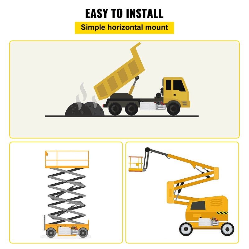 Yksitoiminen 12 voltin hydraulinen tehopakkaus 6 litran muovisäiliöllä ajoneuvonostoon