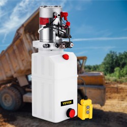 Yksitoiminen 12 voltin hydraulinen tehopakkaus 6 litran muovisäiliöllä ajoneuvonostoon