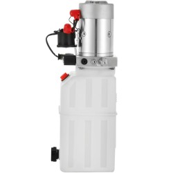Yksitoiminen hydraulipumppu kahdentoista voltin seitsemän litran läpikuultavalla muovisäiliöllä