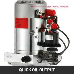 Yksitoiminen hydraulipumppu kahdentoista voltin seitsemän litran läpikuultavalla muovisäiliöllä