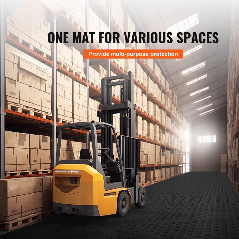 Yhteenlukittuvat lattiatiilet polypropeeni 305 x 305 x 13 mm 50 kpl timanttipinta