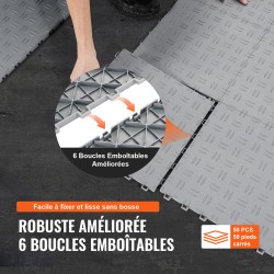 Autotallilaatat PP-muovia 305x305 mm 50 kpl kaksipuolisella kuvioinnilla hopea