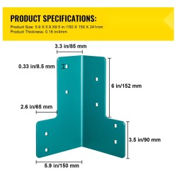 Työpöydän kulmaraudat teräs 8 kpl sopii 4x4 ja 2x4 runkopuille