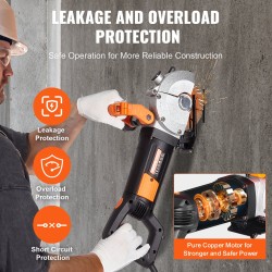 Seinäuratila 2500W 133 mm terä 41 mm leikkaussyvyys alumiinipää vesipumpulla