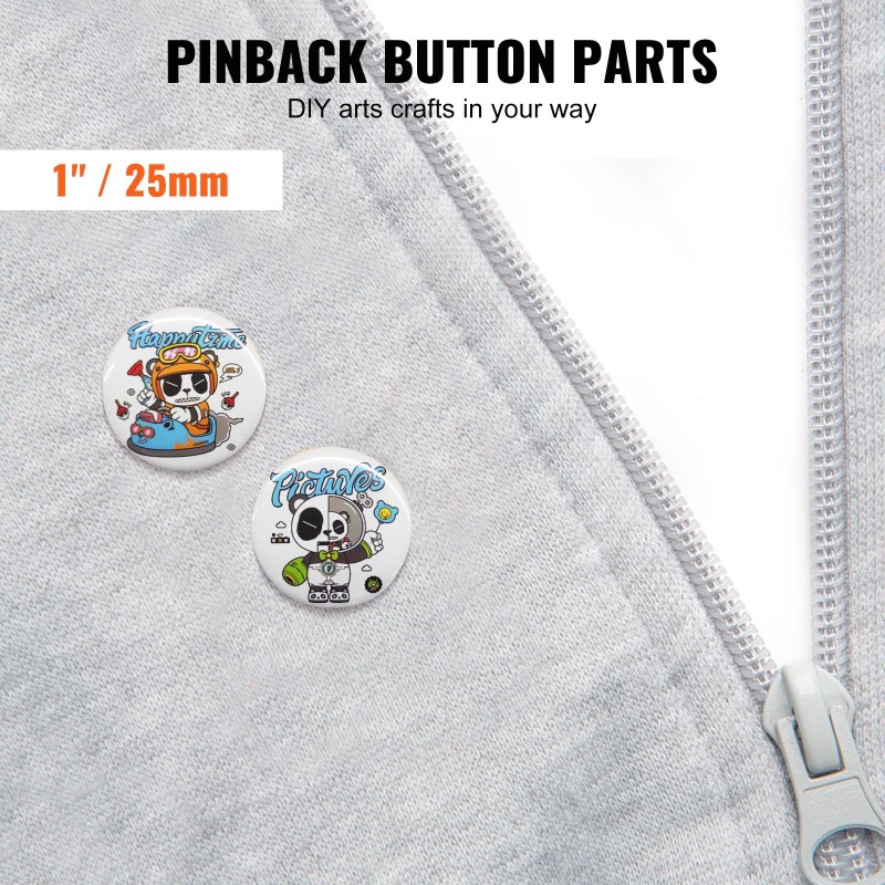 Rintanappiosat 500 sarjaa 25 mm metalliset ja muoviset osat läpinäkyvällä kalvolla