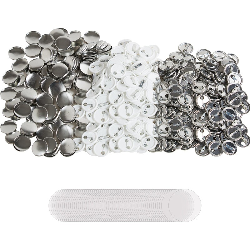 Rintanappiosat 500 sarjaa 25 mm metalliset ja muoviset osat läpinäkyvällä kalvolla