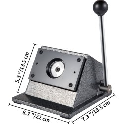 Graafinen reikäleikkuri 44 mm valurautarunko hiiliteräterällä käsikäyttöinen rintanappien valmistukseen leikkuupaksuus 1,5 mm