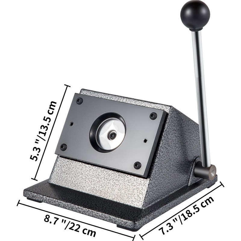 Graafinen reikäleikkuri 44 mm valurautarunko hiiliteräterällä käsikäyttöinen rintanappien valmistukseen leikkuupaksuus 1,5 mm