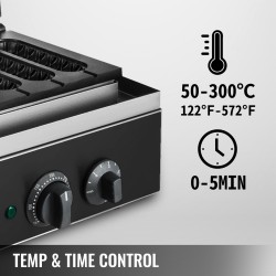 Maissikoira-vohvelirauta ammattilaiskäyttöön ruostumatonta terästä tarttumattomat paistolevyt kuusi kerralla