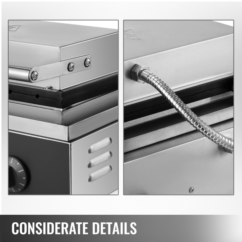 Maissikoira-vohvelirauta ammattilaiskäyttöön ruostumatonta terästä tarttumattomat paistolevyt kuusi kerralla