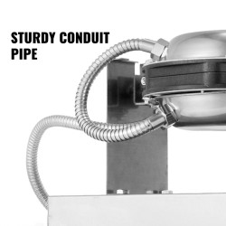 Kuplavohvelikone 1400 W ruostumaton teräsrunko 180 asteen kääntyvät paistolevyt 30x20 cm