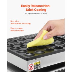 Minipannukakkujen paistokone 50 kpl tarttumaton ruostumaton teräs 1800W ajastin lämpötilansäätö