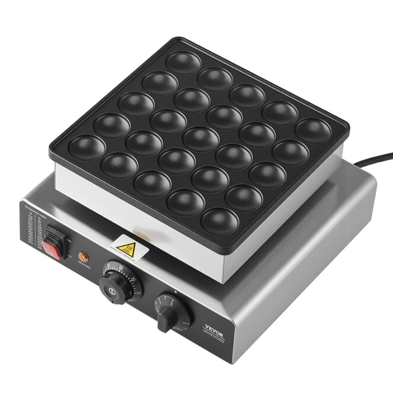 Sähköinen minipannukakkukone ruostumaton teräs 25 pientä pannukakkua säädettävä lämpötila ajastin