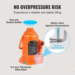 Hydraulinen pullotunkki 12 tonnia nostokorkeus 190–355 mm kauttaaltaan hitsattu runko kolmiosainen varsi