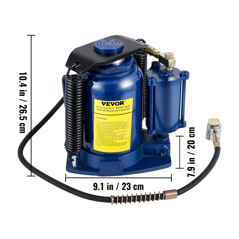 Pullotunkki teräs 32 tonnia kaksitoiminen paineilma ja käsikäyttö raskaille ajoneuvoille