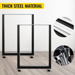 Teräksiset mustat pöydänjalat 2 kpl korkeus 72 cm leveys 60 cm