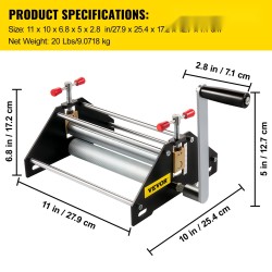 Syväpainoprässi pöytämallinen teräs 26,6 x 41,9 cm huopa ja metallilevy