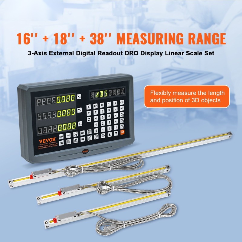 3-akselinen lineaariviivainsetti 400/450/950 mm työstökoneisiin 5μm resoluutio