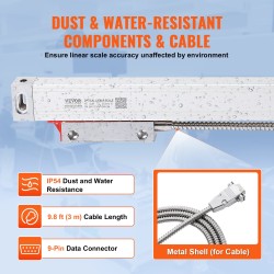3-akselinen lineaariviivainsetti 400/450/950 mm työstökoneisiin 5μm resoluutio