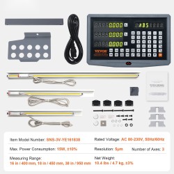 3-akselinen lineaariviivainsetti 400/450/950 mm työstökoneisiin 5μm resoluutio