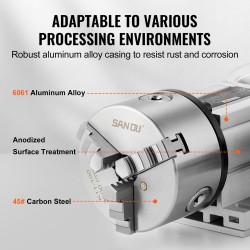 Jako-osa CNC-jyrsinkoneelle K11-100mm 3-leukapakka 65 mm keskikorkeus MT2 tukiporras 6:1 välityssuhde