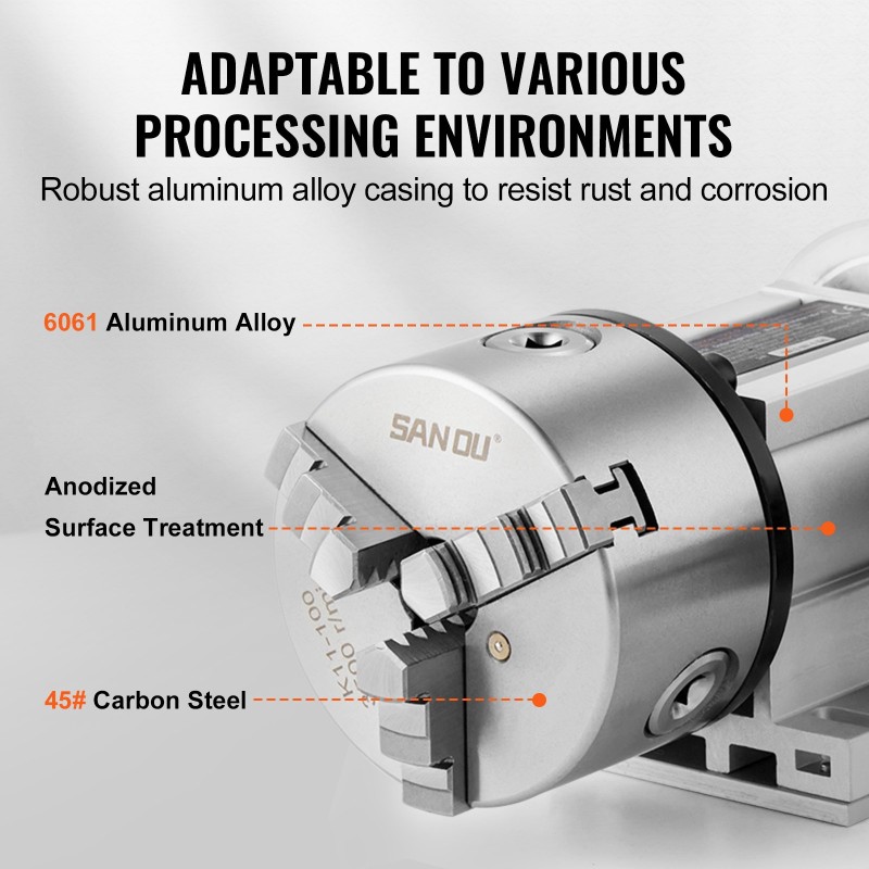 Jako-osa CNC-jyrsinkoneelle K11-100mm 3-leukapakka 65 mm keskikorkeus MT2 tukiporras 6:1 välityssuhde